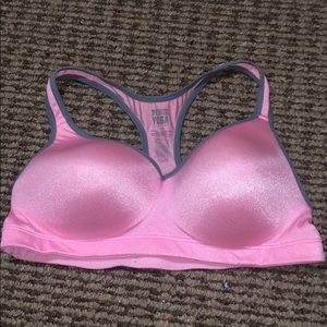 Pink Yoga Push Up Sports Bra